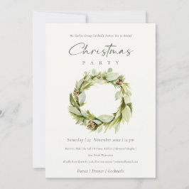Green Foliage Winter Wreate Kerstparty Kaart