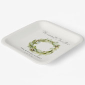 Green Foliage Winter Wreath Merriest Kerstmis Papieren Bordje (Gebogen)