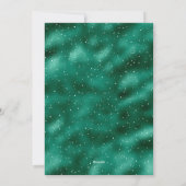 Green Folie Script Sneeuwfotokerstkaarten Feestdagenkaart (Achterkant)