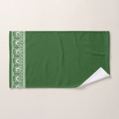 Green Folk Art Floral Bad Handdoek (Handdoek)
