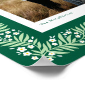 Green Folk Art Floral Lijst met aangepaste tekst Poster (Hoek)