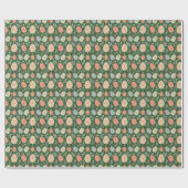 Green Folk Easter Wrapping Paper Cadeaupapier (Vlak)