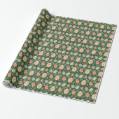 Green Folk Easter Wrapping Paper Cadeaupapier (Uitgerold)