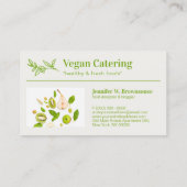 Green Food Healthy Nutrition Detox Vegan Bakery Visitekaartje (Achterkant)