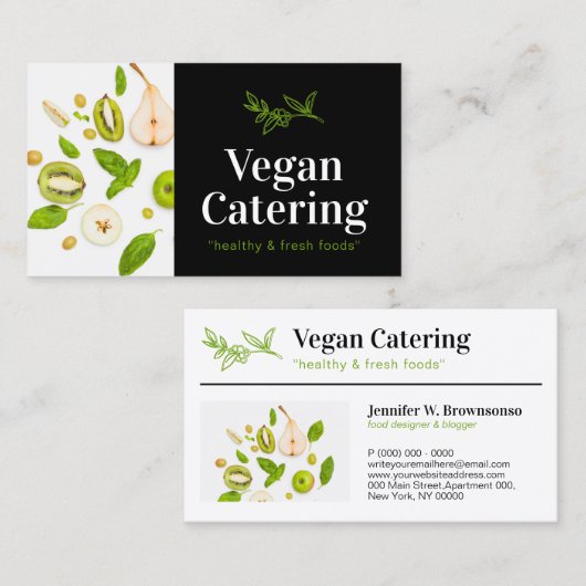 Green Food Healthy Nutrition Organic Vegan Bakery Visitekaartje (Voorkant / Achterkant)