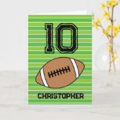 Green Football 10th Birthday Kaart (Gele Bloem)