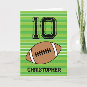Green Football 10th Birthday Kaart