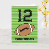 Green Football 12th Birthday Kaart (Gele Bloem)