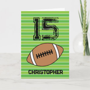 Green Football 15th Birthday Kaart