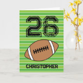 Green Football 26th Birthday Kaart (Gele Bloem)