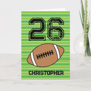 Green Football 26th Birthday Kaart