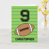 Green Football 9th Birthday Kaart (Gele Bloem)