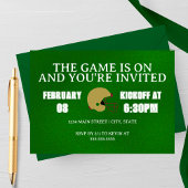 Green Football Game Night Invitation Kaart
