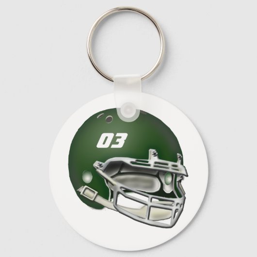 Green Football Helmet Sleutelhanger (Voorkant)