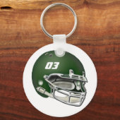 Green Football Helmet Sleutelhanger (Voorkant)