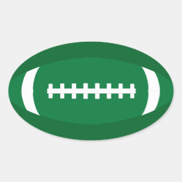 Green Football Party, Pep Rally of Scrapbook Oval Ovale Sticker