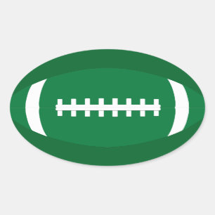 Green Football Party, Pep Rally of Scrapbook Oval Ovale Sticker