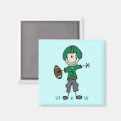 Green Football Player T-shirts en cadeaus Magneet (Voorkant / Achterkant)