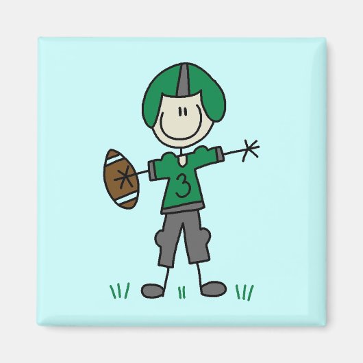 Green Football Player T-shirts en cadeaus Magneet (Voorkant)