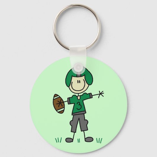 Green Football Player T-shirts en cadeaus Sleutelhanger (Voorkant)