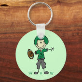 Green Football Player T-shirts en cadeaus Sleutelhanger (Voorkant)