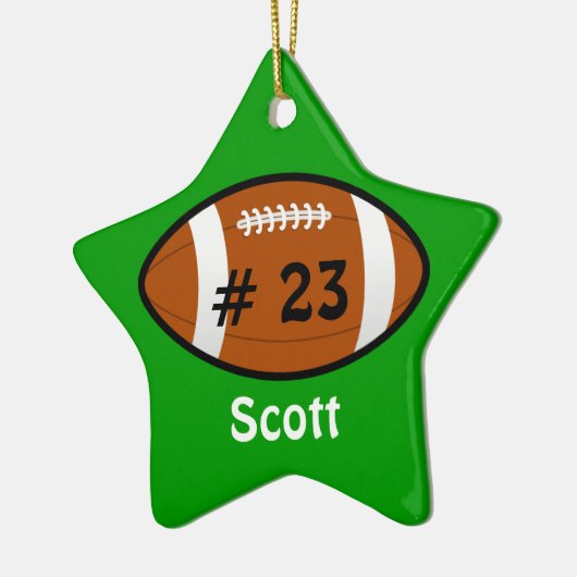 Green Football Star Ornament (Links)