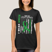 Green For Great Nephew Kidney Disease Awareness Fl T-shirt (Voorkant)