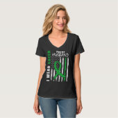 Green For My Husband Kidney Disease Awareness USA  T-shirt (Voorkant volledig)