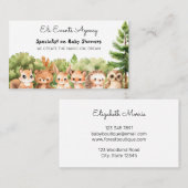Green Forest Animals Schattige Baby Evenementenbur Visitekaartje (Voorkant / Achterkant)