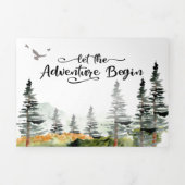 Green Forest bruiloft drievoudige uitnodiging (Cover)