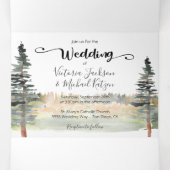 Green Forest bruiloft drievoudige uitnodiging (Binnenkant midden)