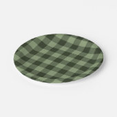 Green Forest Checkered Squares Plaid Party Papieren Bordje (Gekanteld)