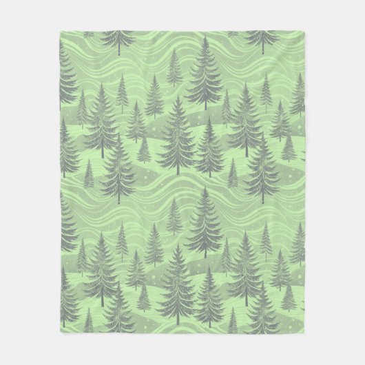 Green Forest Christmas Fleece Deken (Voorkant)