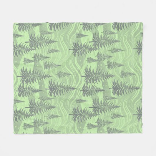 Green Forest Christmas Fleece Deken (Voorkant (Horizontaal))