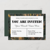 Green Forest Church Invitation Kaart (Voorkant / Achterkant)