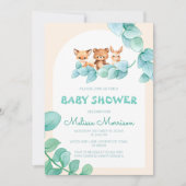 Green Forest Dieren Baby shower Kaart (Voorkant)