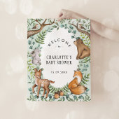 Green Forest Dieren Baby shower Welkom Poster