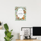 Green Forest Dieren Baby shower Welkom Poster (Thuiskantoor)