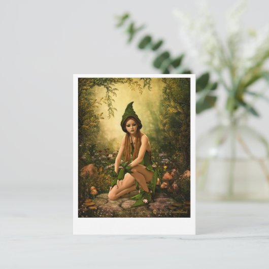 Green Forest Elf Briefkaart (Staand voorkant)