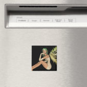 Green Forest Fairy 3D - Sitting Sideways Magneet (Insitu (Vaatwasser))