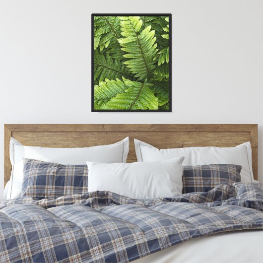 Green Forest Ferns Botanical Canvas Afdruk (Insitu (Slaapkamer))