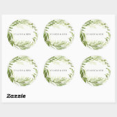 Green Forest Garden Leaf Wreath Wedding Ronde Sticker (Vel)