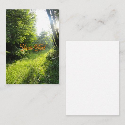 Green Forest Meadow Aangepast Notitiekaartje (Voorkant / Achterkant)