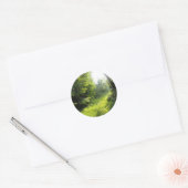 Green Forest Meadow Ronde Sticker (Envelop)