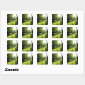 Green Forest Meadow Vierkante Sticker (Vel)