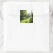 Green Forest Meadow Vierkante Sticker (Tas)