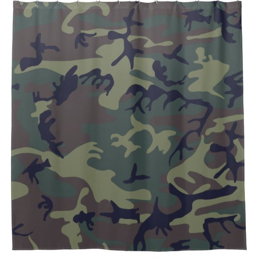Green Forest Militaire Camo Douchegordijn (Voorkant)