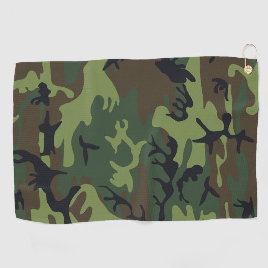 Green Forest Militaire Camo Golfhanddoek (Horizontaal)