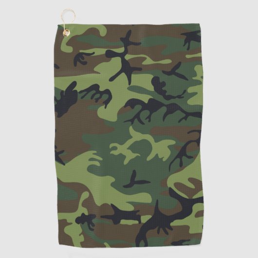 Green Forest Militaire Camo Golfhanddoek (Voorkant)