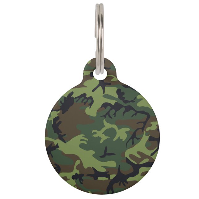 Green Forest Militaire Camo Huisdierpenning (Achterkant)